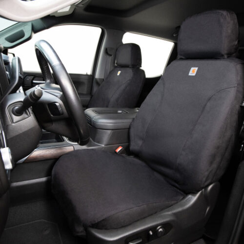 Covercraft 2024+ Ford Ranger SuperCrew Carhartt Super Dux SeatSaver Cust Front Row Seat Covers - Blk - Image 2