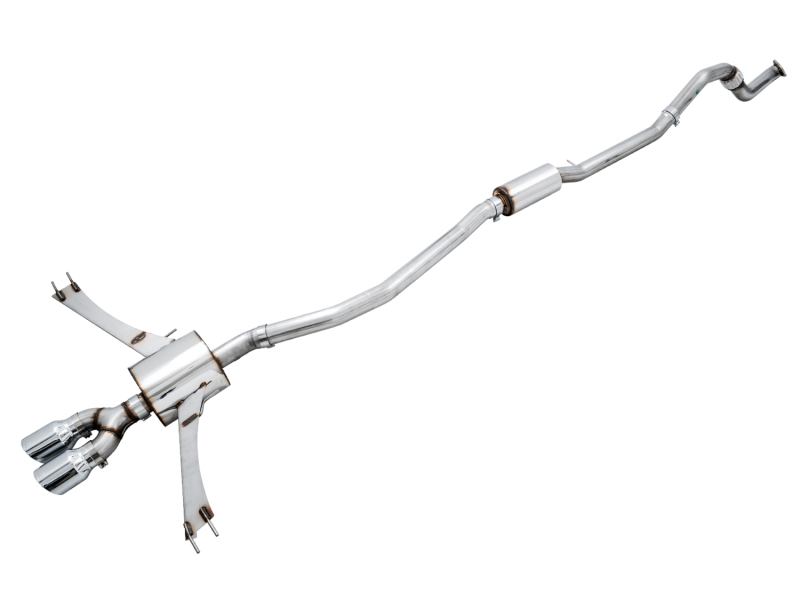 AWE Tuning Touring Edition Exhaust w/Front Pipe & Dual Chrome Silver Tips for 2016+ Honda Civic Si