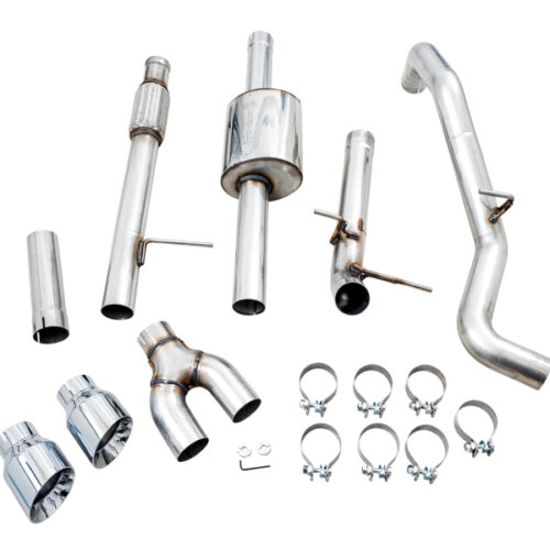 AWE Tuning 4th Gen GM 1500 5.3L 0FG Cat-Back Dual Side Exit (Flat Bumper) - Chrome Tips - Image 5