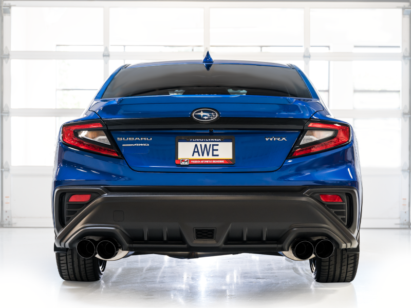 AWE Tuning Track Edition Axle-Back Exhaust - Diamond Black Tips for 22-25 Subaru VB WRX - Image 2