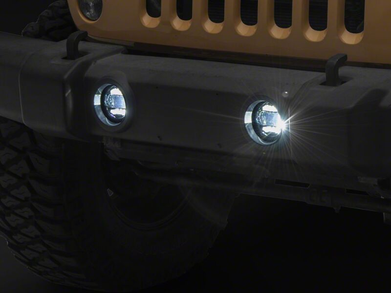 Raxiom for 2007-2018 Jeep Wrangler JK Axial Series LED Angel Eye Fog Lights- Amber and White - Image 9