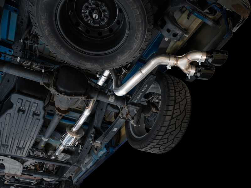 AWE Tuning Cat-Back Exhaust - 4.5in Dual Side Exit Diamond Black Tips for AWE 21-25 Ford F150 (14th Gen Reg Cab) - Image 2