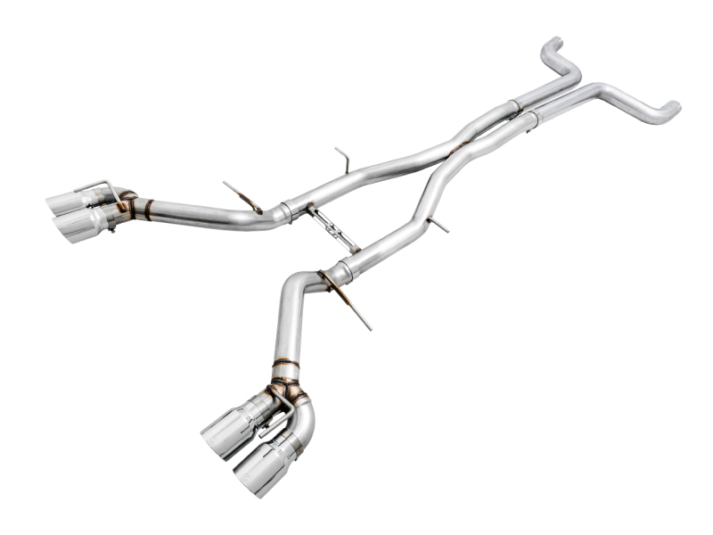 AWE Tuning Cat-Back Exhaust - Track Edition (Quad Chrome Silver Tips) for 16-19 Chevy Camaro SS Non-Res