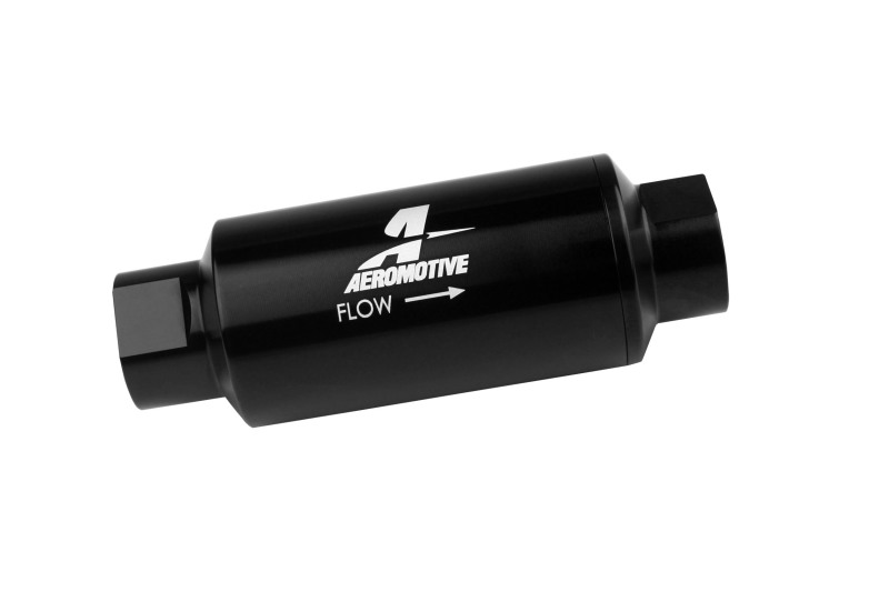 Aeromotive In-Line Fuel Filter 40-M Stainless Mesh Element ORB-10 Port (Bright-Dip Black) 2in. OD - Image 2