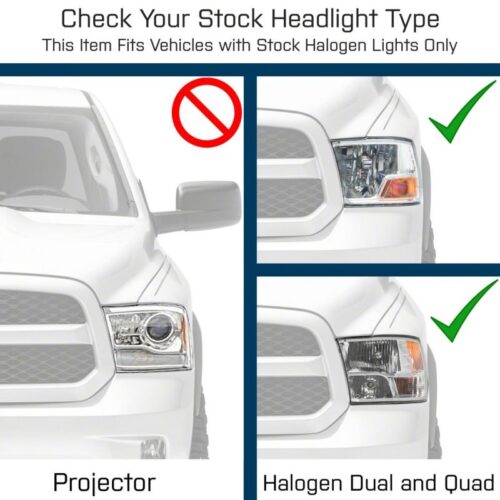 Raxiom for 2009-2018 Dodge RAM 1500 Axial OEM Rep Headlights w/ Single Bulb- Chrome Housing (Clear Lens) - Image 4