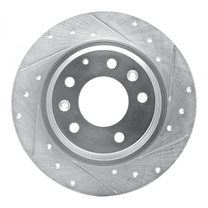 R1 Concepts for 98-15 Ford Fusion Rear Right Drilled & Slotted Silver Brake Rotor