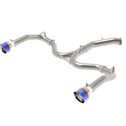 aFe Power Takeda 20-21 Kia Forte GT 1.6L (t) 3in to 2.5in SS Axle-Back Exhaust System w/ Blue Flame Tips - Image 3