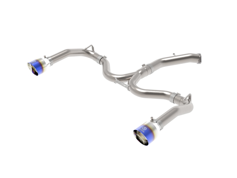 aFe Power Takeda 20-21 Kia Forte GT 1.6L (t) 3in to 2.5in SS Axle-Back Exhaust System w/ Blue Flame Tips - Image 3