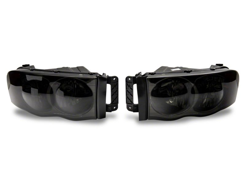 Raxiom for 2002-2005 Dodge RAM 1500 Axial Series OEM Style Rep Headlights- Chrome Housing- Smoked Lens - Image 2
