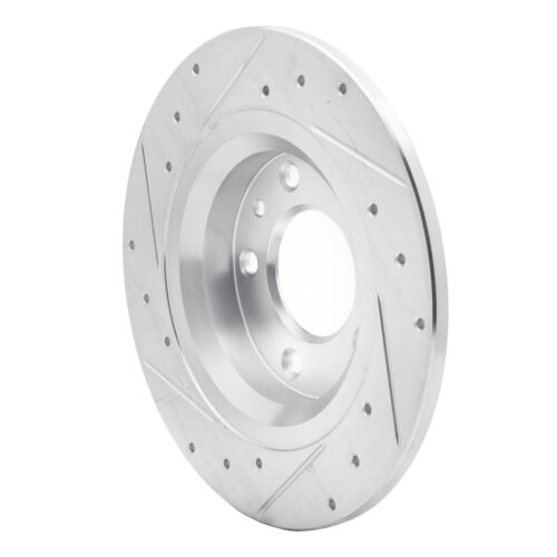 R1 Concepts for 98-15 Ford Fusion Rear Right Drilled & Slotted Silver Brake Rotor - Image 4