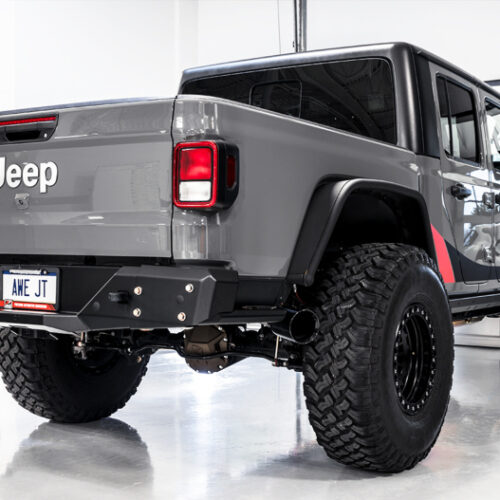 AWE Tuning Cat-Back Dual Exhaust - Diamond Black Tip for 20-21 Jeep Gladiator JT 3.6L Tread Edition - Image 3