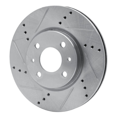 Alternative view of R1 Concepts for 09-19 Dodge Vision (Mexico) Front Left Drilled & Slotted Silver Brake Rotor