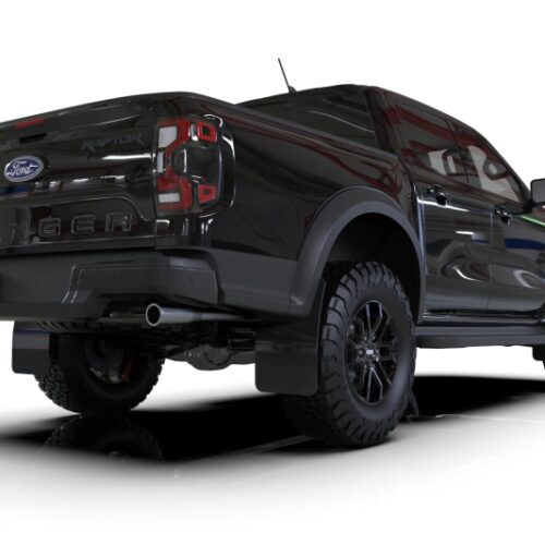 Rally Armor 23-26 Ford Ranger Raptor Black UR Mud Flap White Logo - Image 4