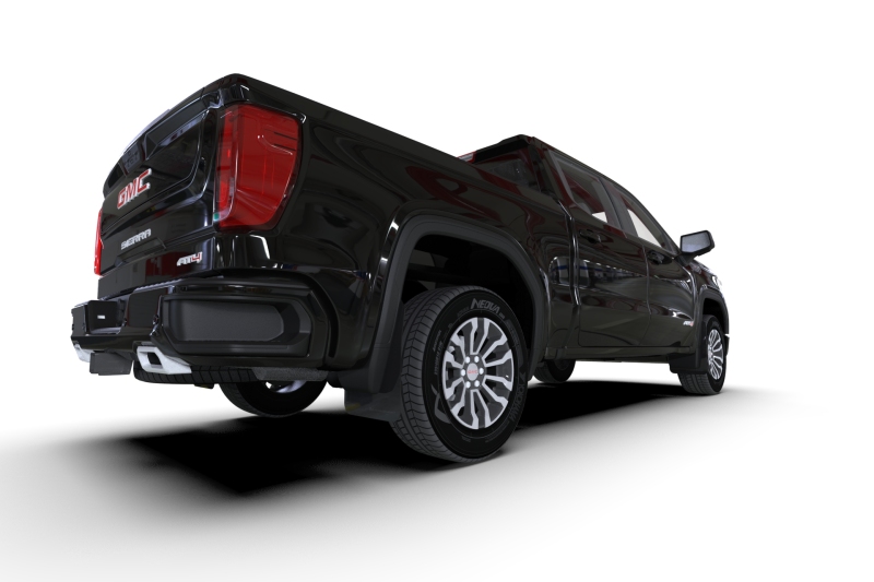 Rally Armor 19-25 GMC Sierra 1500 AT4 Black UR Mud Flap w/ Metallic Black Logo - Image 2