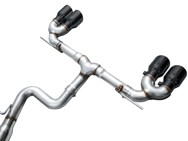 AWE Tuning Track Edition Quad Exhaust - Diamond Black Tips for MK8 Volkswagen Golf R 3in - Image 9