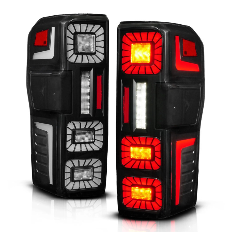 ANZO 23-26 Ford Super Duty LED Tail Light Seq Signal- Black Full- Pair - Image 3