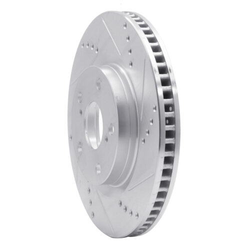 R1 Concepts for 06-20 Lexus ES350 Front Right Drilled & Slotted Silver Brake Rotor - Image 2