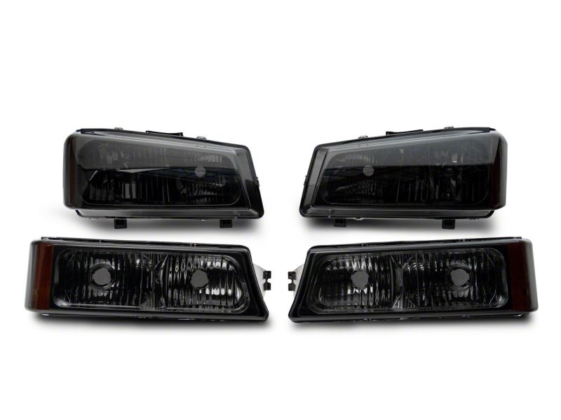 Raxiom for 2003-2006 Chevrolet Silverado 1500 Axial OEM Style Rep Headlights- Chrome Housing- Smoked Lens - Image 2