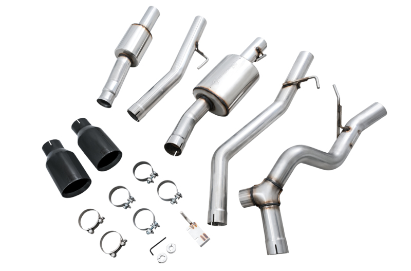 AWE Tuning Cat-Back Dual Exhaust - Diamond Black Tip for 20-21 Jeep Gladiator JT 3.6L Tread Edition - Image 10