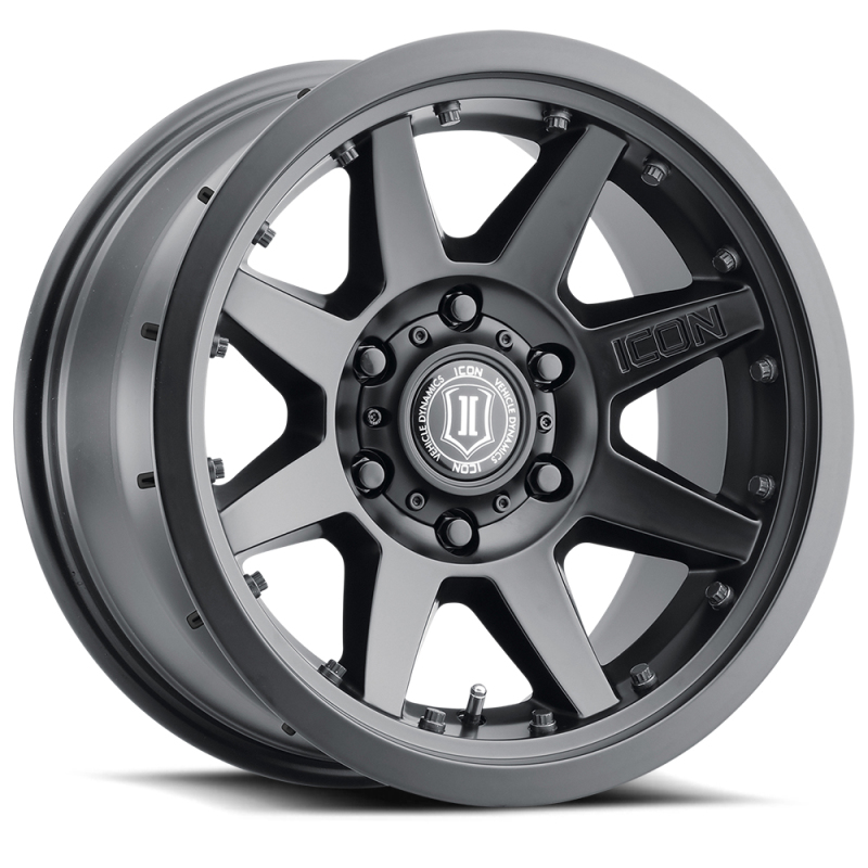 ICON Rebound Pro 17x8.5 6x5.5 0mm Offset 4.75in BS 106.1mm Bore Satin Black Wheel - Image 4