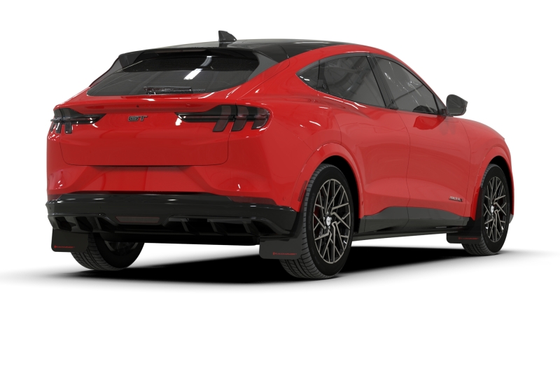 Rally Armor 21-26 Ford Mustang Mach-E/GT/Rally Black UR Mud Flap w/Metallic Black Logo - Image 4