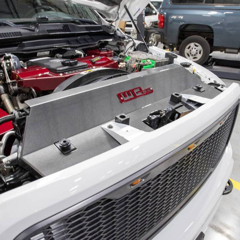 Wehrli 13-18 Cummins Fabricated Aluminum Radiator Cover - Gloss White - Image 6