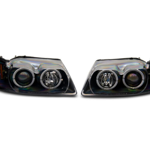 Raxiom for 1999-2004 Ford Mustang Dual LED Halo Projector Headlights- Black Housing (Clear Lens) - Image 4