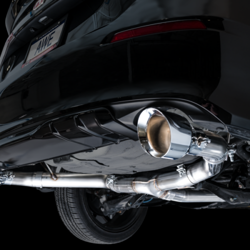 AWE Tuning 22+ Honda Civic Si/Acura Integra Track Edition Cat-Back Exhaust - Dual Chrome Silver Tips - Image 4