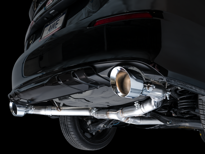 AWE Tuning 22+ Honda Civic Si/Acura Integra Track Edition Cat-Back Exhaust - Dual Chrome Silver Tips - Image 4