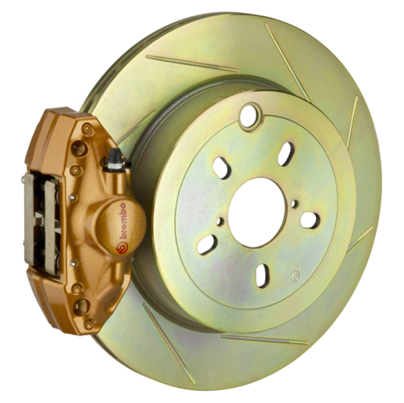 Brembo 2E5.5003A4 12-16 FRS Exc w/ Elec Park Brake Rr GT BBK 2 Pis Cast 2pc 316 x20 1pc Rtr Slot Type1-Gold