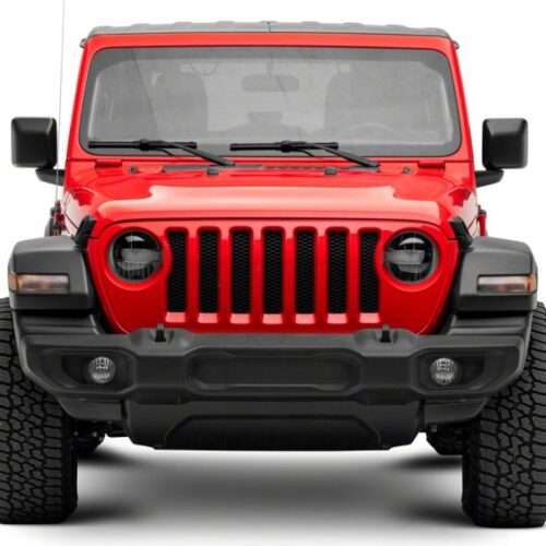 Raxiom for 2018-2023 Jeep Wrangler JL Axial Series 9-In LED Headlights- Black Housing (Clear Lens) - Image 6