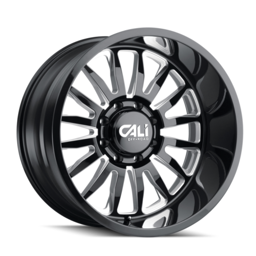 Cali Off-Road 9110 Summit 22x12 / 6x139.7 BP / -51mm Offset / 106mm Hub Gloss Black Milled Wheel