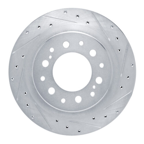 R1 Concepts for 2022-2025 Lexus GX550 Rear Right Drilled & Slotted Silver Brake Rotor