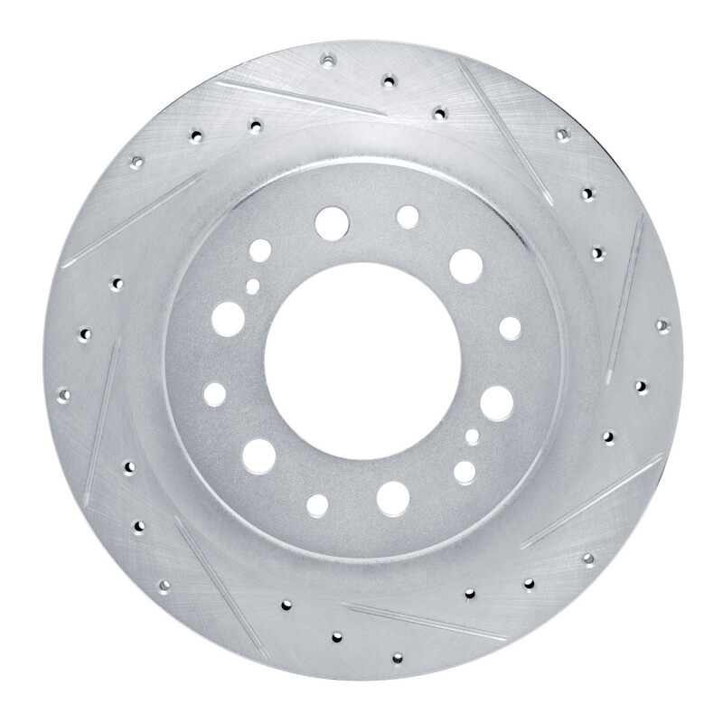 R1 Concepts for 2022-2025 Lexus GX550 Rear Right Drilled & Slotted Silver Brake Rotor
