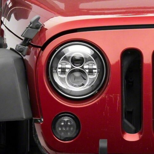 Alternative view of Raxiom for 1997-2018 Jeep Wrangler TJ/JK Axial Series LED Daymaker Headlights- Chrome Housing (Clear Lens)