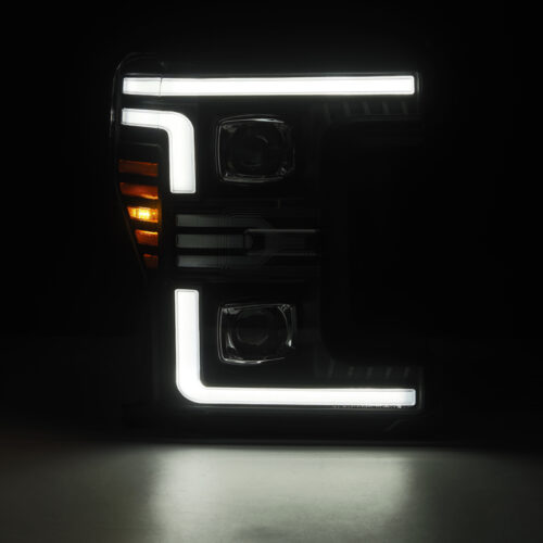 AlphaRex 17-19 Ford F-250/350/450/550 Super Duty LUXX-Series LED Proj Headlights Alpha-Blk SS/SBDRL - Image 3