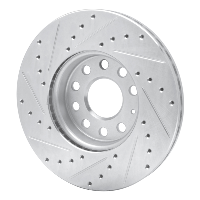 R1 Concepts for 05-25 Audi A3 (Mexico) Front Right Drilled & Slotted Silver Brake Rotor - Image 4