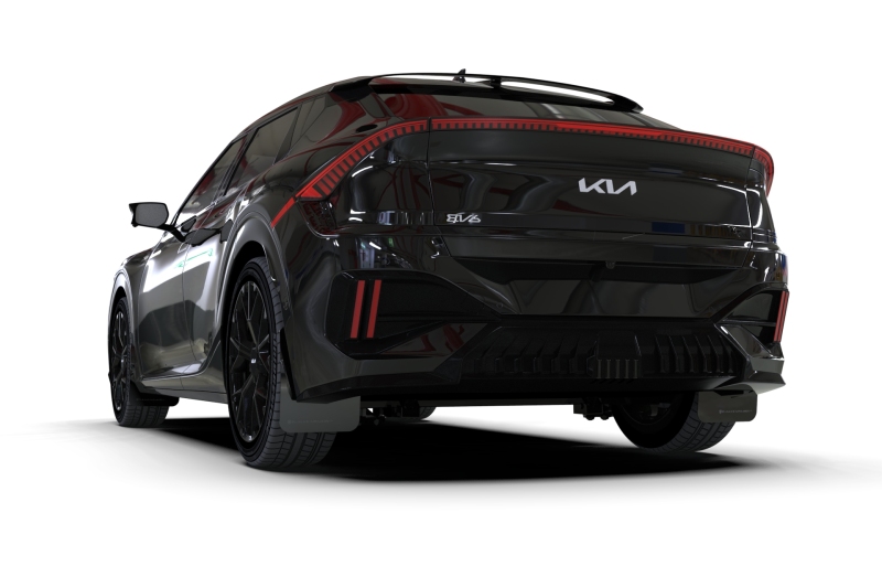 Rally Armor 25-26 Kia EV6 Base Light/GT/GT-Line Black Mud Flap - White Logo - Image 4