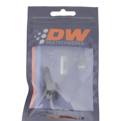 Alternative view of DeatschWerks 6AN ORB Male to 5/16in Male Triple Barb Fitting (Incl O-Ring) - Anodized Matte Black