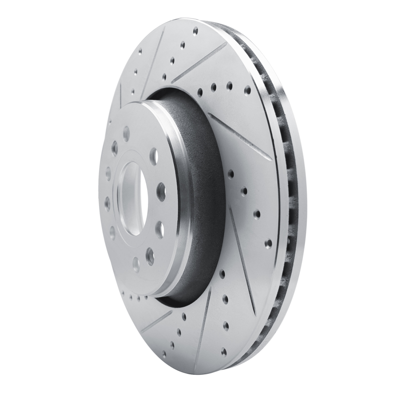 R1 Concepts for 21-25 Jeep Grand Wagoneer L Front Left Drilled & Slotted Silver Brake Rotor - Image 2
