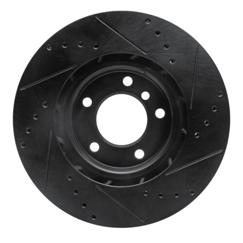 R1 Concepts for 95-99 BMW M3 E36 Right Front Drilled & Slotted Black Brake Rotor - Image 5