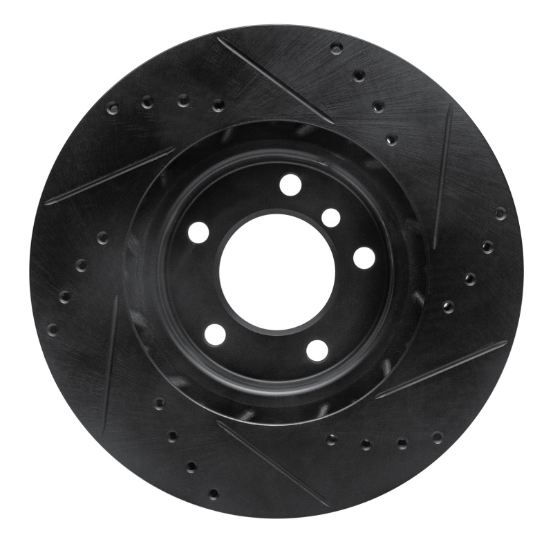 R1 Concepts for 95-99 BMW M3 E36 Right Front Drilled & Slotted Black Brake Rotor - Image 5