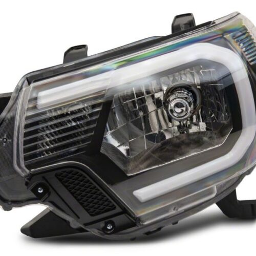 Raxiom for 2012-2015 Toyota Tacoma Axial Series Headlights w/ LED Bar- Black Housing (Clear Lens) - Image 4