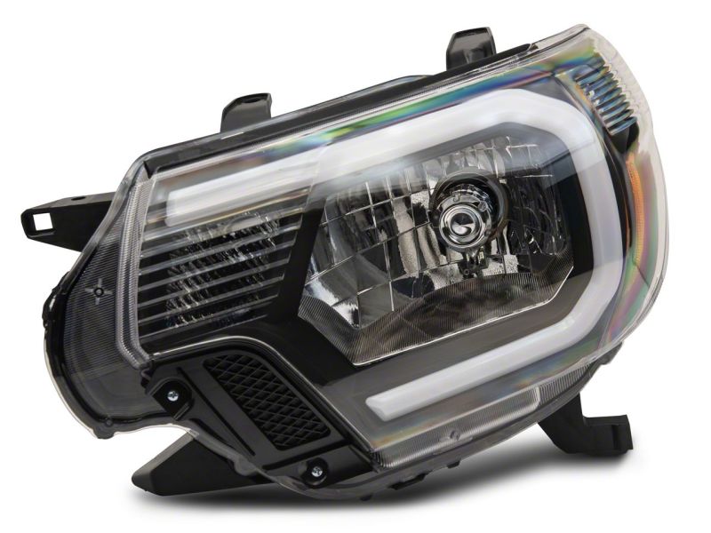 Raxiom for 2012-2015 Toyota Tacoma Axial Series Headlights w/ LED Bar- Black Housing (Clear Lens) - Image 4