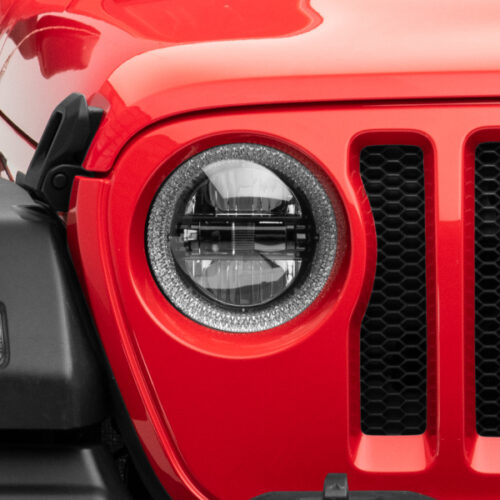 Raxiom for 2018-2022 Jeep Wrangler JL/JT Axial 9-Inch LED Headlights w/RGB Halo- Black Housing (Clear Lens) - Image 8
