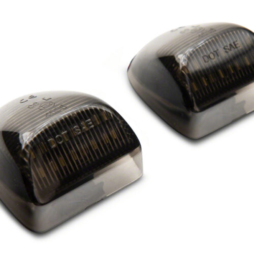 Raxiom for 2001-2013 Chevrolet Silverado/GMC Sierra 1500 Axial Series LED License Plate Lamps- Smoked