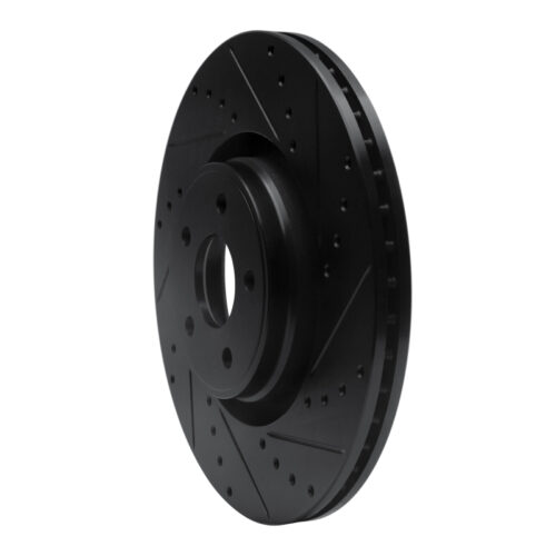 Alternative view of R1 Concepts for 14-18 Ford Focus ST Front Right Drilled & Slotted Black Brake Rotor