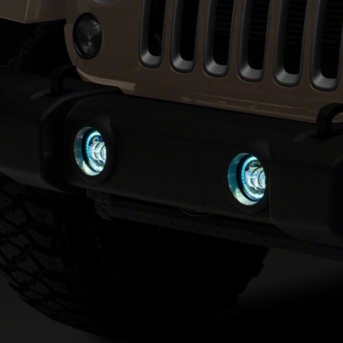 Raxiom for 2007-2018 Jeep Wrangler JK Axial Series 4-In LED Fog Lights w/ RGB Halo - Image 9