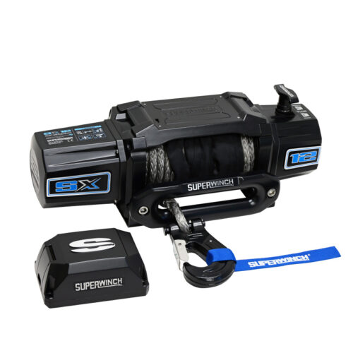 Superwinch 12000 LBS 12V DC 3/8in x 80ft Synthetic Rope SX12SR Winch - Semi Gloss Black - Image 7