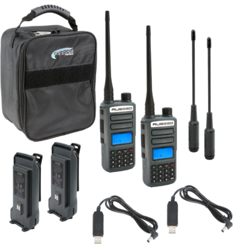 Rugged Radios ADVENTURE PACK - GMR2 PLUS - GMRS / FRS Two Way Handheld Radios with Accessories